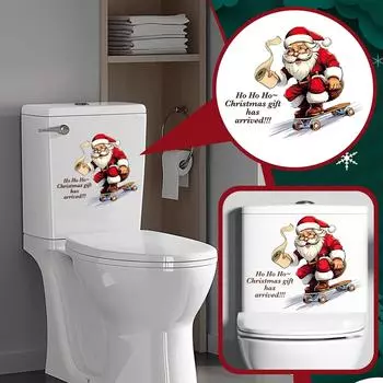 Рождественский креативный мультфильм «Руки пожилого человека» Бумажные полотенца, наклейки для ванной и туалета, самоклеящиеся наклейки для украшения дома One Size красный