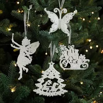 Рождественский креативный рождественский декор елки своими руками Санта-Клаус Снеговик Ангел Девочка Колокольчик Бабочка Сани Машина