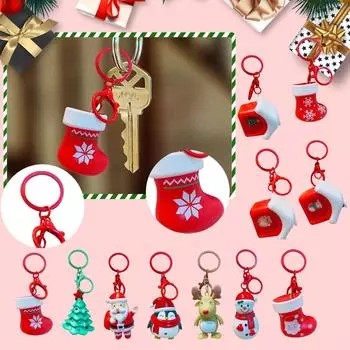 Рождественский креативный светящийся брелок милый Санта-Клаус кулон рождественская елка со светом и звуком маленький подарок One Size