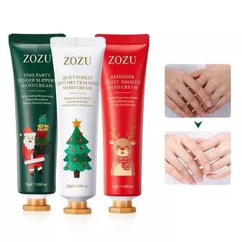 Рождественский крем для рук, увлажняющий, увлажняющий, освежающий, питательный крем для рук-компаньон для предотвращения сухости 3pcs белый