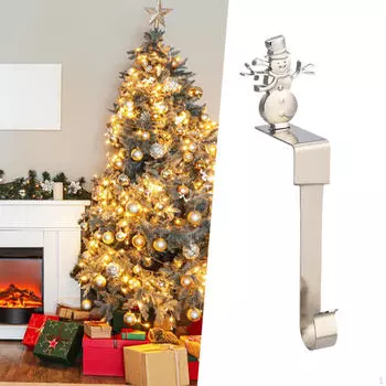 Рождественский крючок для чулок, металлическая подвесная стойка для камина, рождественская вешалка, вешалки для офиса Snowman