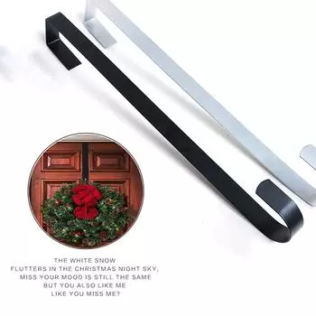 Рождественский крючок для входной двери 38 см, металлическое украшение без гвоздей, длинный крючок, одинарный крючок для Хэллоуина, декоративная гирлянда, вешалка для двери