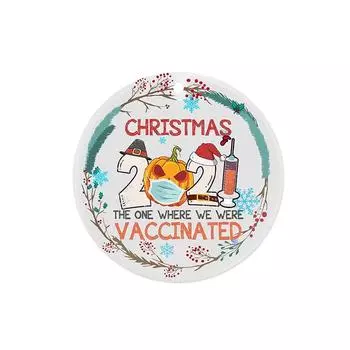 Рождественский круглый деревянный подвесной кулон, украшение на рождественскую елку, праздничные украшения, подарки Green