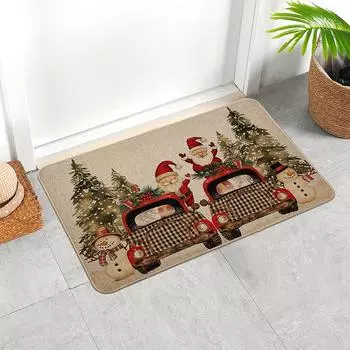 Рождественский кухонный ковер с рисунком снеговика, нескользящий и пригодный для машинной стирки коврик, декоративный напольный коврик для дома отдыха, дверной коврик 43CMx74CM