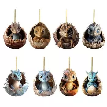 Рождественский кулон, акриловый орнамент в виде дракона, универсальное подвесное украшение для рождественской елки для окна, двери автомобиля F