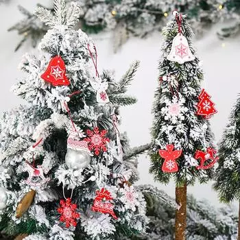 Рождественский кулон Дверь Висит Рождественская елка Украшение Кулон Деревянный кулон