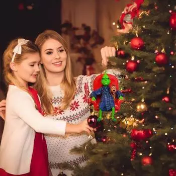 Рождественский кулон Гринвичский мультяшный рисунок, цветное украшение для рождественской елки, кулон, автомобиль, праздничный подвесной орнамент, автомобильный кулон, подарок на Новый год C