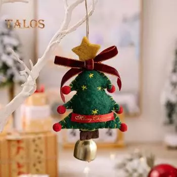 Рождественский кулон-колокольчик, фланелевая праздничная подвесная елка с колокольчиком, домашний декор, рождественская подвеска для каминной полки A