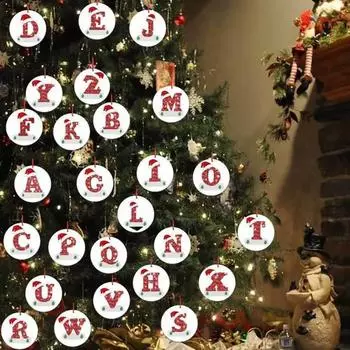 Рождественский кулон, креативное индивидуальное подвесное украшение с алфавитом для праздничного украшения рождественской елки D