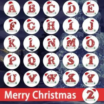 Рождественский кулон, креативное индивидуальное подвесное украшение с алфавитом для праздничного украшения рождественской елки D