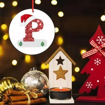 Рождественский кулон, креативное индивидуальное подвесное украшение с алфавитом для праздничного украшения рождественской елки B