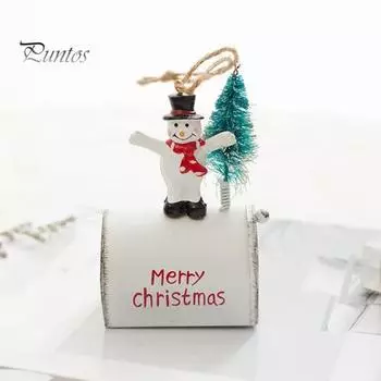 Рождественский кулон, креативный кованый железный почтовый ящик, подвесной орнамент, праздничная подвеска в виде рождественской елки для украшения дома Bear