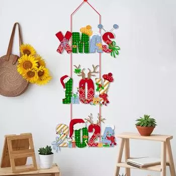 Рождественский кулон на входную дверь со шнурком креативной формы, насыщенный цвет, подвесное украшение на рождественскую тему Санта-Клауса C