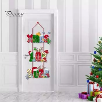 Рождественский кулон на входную дверь со шнурком креативной формы, насыщенный цвет, подвесное украшение на рождественскую тему Санта-Клауса