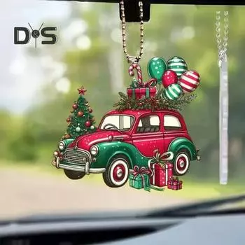 Рождественский кулон, подвесное украшение с шнурком, легко подвешивается, дизайн в форме животного, акриловая подвеска в виде рождественской елки J