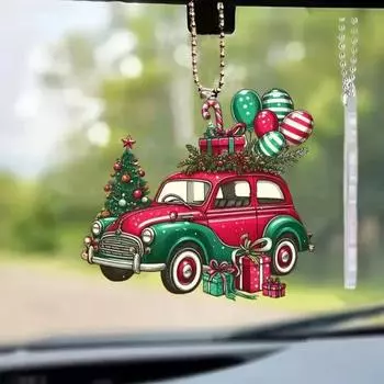 Рождественский кулон, подвесное украшение с шнурком, легко подвешивается, дизайн в форме животного, акриловая подвеска в виде рождественской елки E