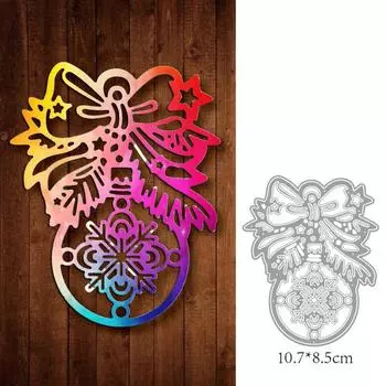 Рождественский кулон, подвесной колокольчик, скрапбукинг, металлические штампы, трафареты для DIY альбома, декор бумажной карты серебряный