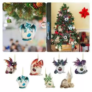 Рождественский кулон, праздничная рождественская елка, подвеска, акриловый дракон, детское яйцо, подвесное украшение для вечерние украшения G