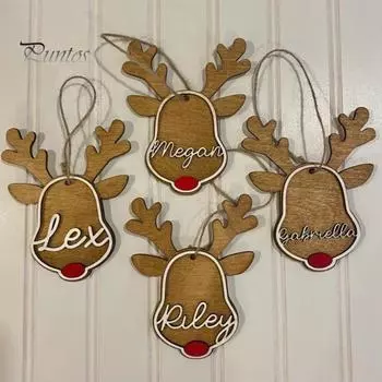 Рождественский кулон, прочный очаровательный олень в форме праздничного подвесного деревянного украшения для дома, праздничные украшения