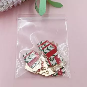 Рождественский кулон Рождественская елка DIY Ювелирные изделия Аксессуары Ручная работа Колокольчик Рождественские украшения 10 шт Санта-Клаус Ожерелье Масляный капающий сплав Милый Glove