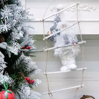 Рождественский кулон Санта-Клаус, подвесная кукла, лестница, веревка, восхождение, новогоднее украшение для елки, подвесной декор для рождественской елки