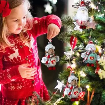 Рождественский кулон Санта-Рождество висит Клаус Снеговик в форме лося елочное украшение для праздничных украшений дома Snowman