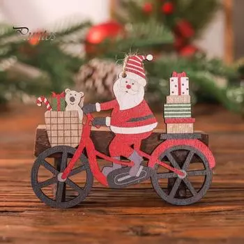 Рождественский кулон Снеговик Санта-Клаус в форме лося Деревянное подвесное украшение для рождественской елки Праздничный домашний декор Elk