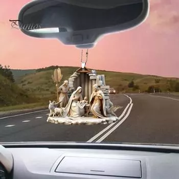 Рождественский кулон, украшение, Иисус, семейная молитва, кулон, яркий цветной религиозный символ, кулон для дома, автомобиля D