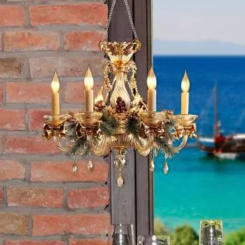 Рождественский кулон в форме канделябра, акриловый орнамент, реалистичный канделябр, подвесное украшение для стены рождественской елки 1pc