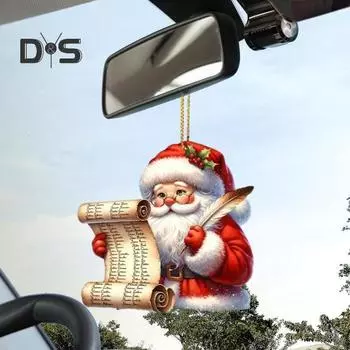 Рождественский кулон в форме Санты, украшение на рождественскую елку, акриловый орнамент для деревьев, дверей, окон, дома, автомобиля, украшения, кулон A