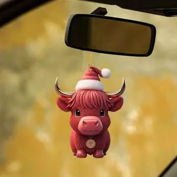 Рождественский кулон в мультяшном стиле, акриловый подвесной аксессуар со шнурком, долговечное использование, симпатичное украшение, рождественская елка E