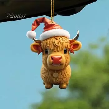 Рождественский кулон в мультяшном стиле, акриловый подвесной аксессуар со шнурком, долговечное использование, симпатичное украшение, рождественская елка G