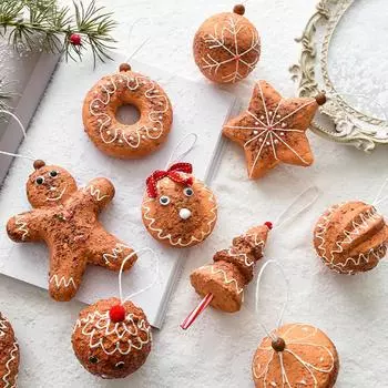 Рождественский кулон в виде печенья, рождественское украшение, рождественские принадлежности