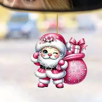 Рождественский кулон в виде снеговика, подвесное украшение со шнурком, легко подвешивается, мультяшный акриловый кулон, украшение на рождественскую елку D