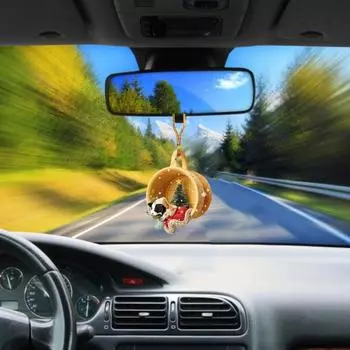 Рождественский кулон в виде собаки с ремешком креативной формы, яркий цвет, рождественская тема, подвесной орнамент, реквизит для вечеринки 15