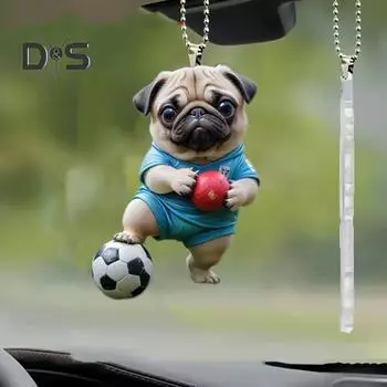 Рождественский кулон в виде зеркала заднего вида, подвесное украшение со шнурком, легко подвешивается, устойчив к выцветанию, подвеска в виде собаки, украшение на рождественскую елку G