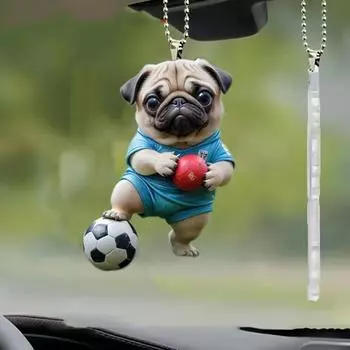 Рождественский кулон в виде зеркала заднего вида, подвесное украшение со шнурком, легко подвешивается, устойчив к выцветанию, подвеска в виде собаки, украшение на рождественскую елку A