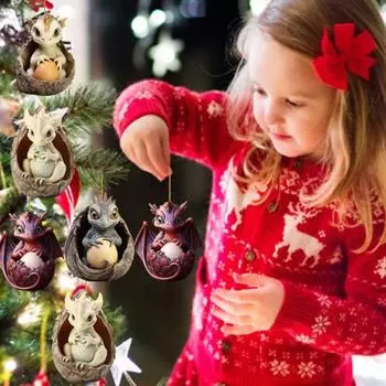 Рождественский кулон Xtmas Tree Dragon кулон милый дракон детское яйцо подвесное украшение для украшения дома автомобиля C