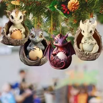 Рождественский кулон Xtmas Tree Dragon кулон милый дракон детское яйцо подвесное украшение для украшения дома автомобиля C