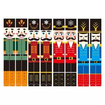 Рождественский куплет с изображением солдата-щелкунчика 2024 года - настраиваемый декор крыльца 100D polyester fabric. A3