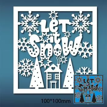 Рождественский квадратный дизайн снежинки, металлические трафареты, сделай сам, скрапбукинг, тиснение, трафарет, бумага, шаблон для альбома серебряный