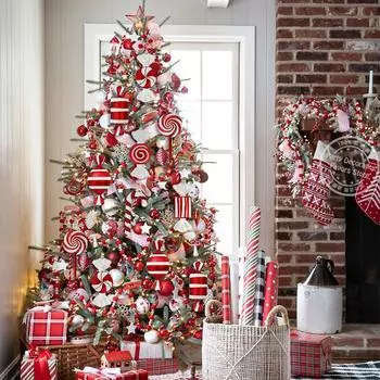 Рождественский леденец, конфета, трость, подвеска, большая рождественская елка, подвесной шар, украшения 2024 года, рождественское украшение для дома, подарок на Новый год 2025 года