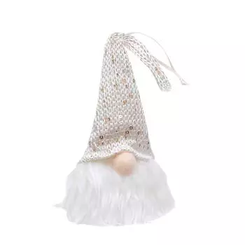 Рождественский лесной старик с подвеской в виде лампы на лице - Меньшая кукла Сияющая маленькая подвеска-пенда с подсветкой Подвеска со подсветкой One Size белый