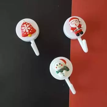 Рождественский липкий крючок для мультфильма из вискозы, бесшовный, для спальни, двери, стены, кухни, ванной, милый крючок