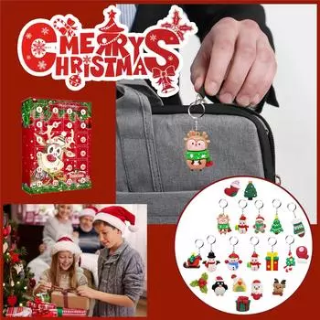 Рождественский лось Адвент календарь 24 дня обратного отсчета слепая коробка брелки детские подарки