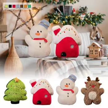 Рождественский лось Снеговик Иглу Рождественская елка Мягкая игрушка Подарочная кукла Диван Подушка Подушка One Size коричневый