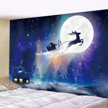 Рождественский Лось, украшение дома, гобелен, фоновая ткань, хиппи, фантазийная сцена, богемный гобелен, украшение стены комнаты 100x75cm