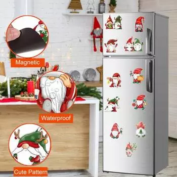 Рождественский магнит на холодильник Санта Клаус Снеговик Гном Лось Веселого Рождества Гараж D