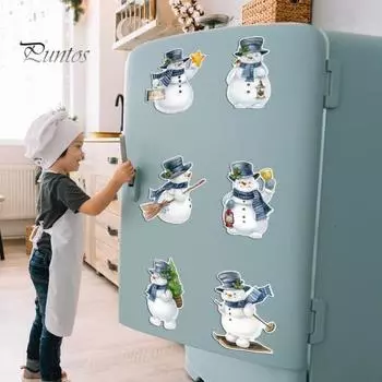 Рождественский магнит на холодильник Санта Клаус Снеговик Гном Лось Веселое Рождество Гаражные ворота Кухня Магнит на холодильник Праздничное украшение для вечеринки D