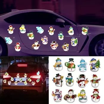 Рождественский Магнитный Стикер Украшение Снеговик Магнитный Светоотражающий Декор Наклейка на машину Наклейка на почтовый ящик Холодильник One Size белый